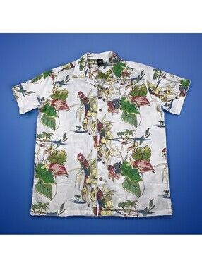 Beachcomber Hawaiian Shirt Men’s Small Oversized 46” Tropical‎ Pin Up Girl NWT